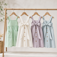 Thumbnail for BloomGrace – Cute & Comfortable – Children's Dress with Bow & Adjustable Shoulder Straps