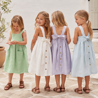 Thumbnail for BloomGrace – Cute & Comfortable – Children's Dress with Bow & Adjustable Shoulder Straps