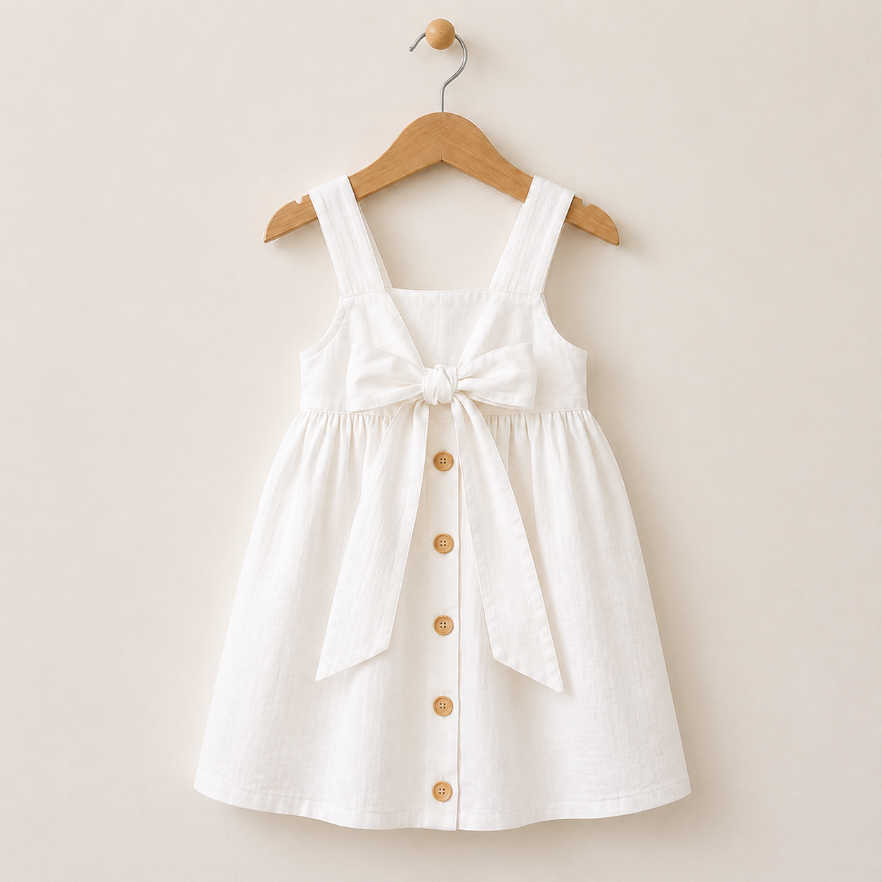 BloomGrace – Cute & Comfortable – Children's Dress with Bow & Adjustable Shoulder Straps