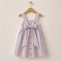 Thumbnail for BloomGrace – Cute & Comfortable – Children's Dress with Bow & Adjustable Shoulder Straps