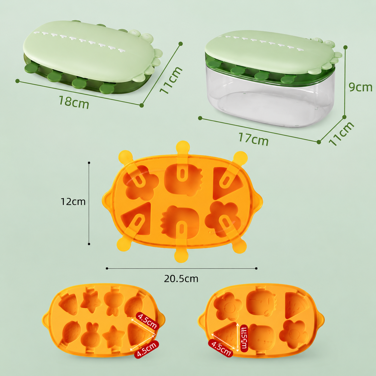 LollyFun – Creative & Practical – Silicone Popsicle Mold with Storage Container