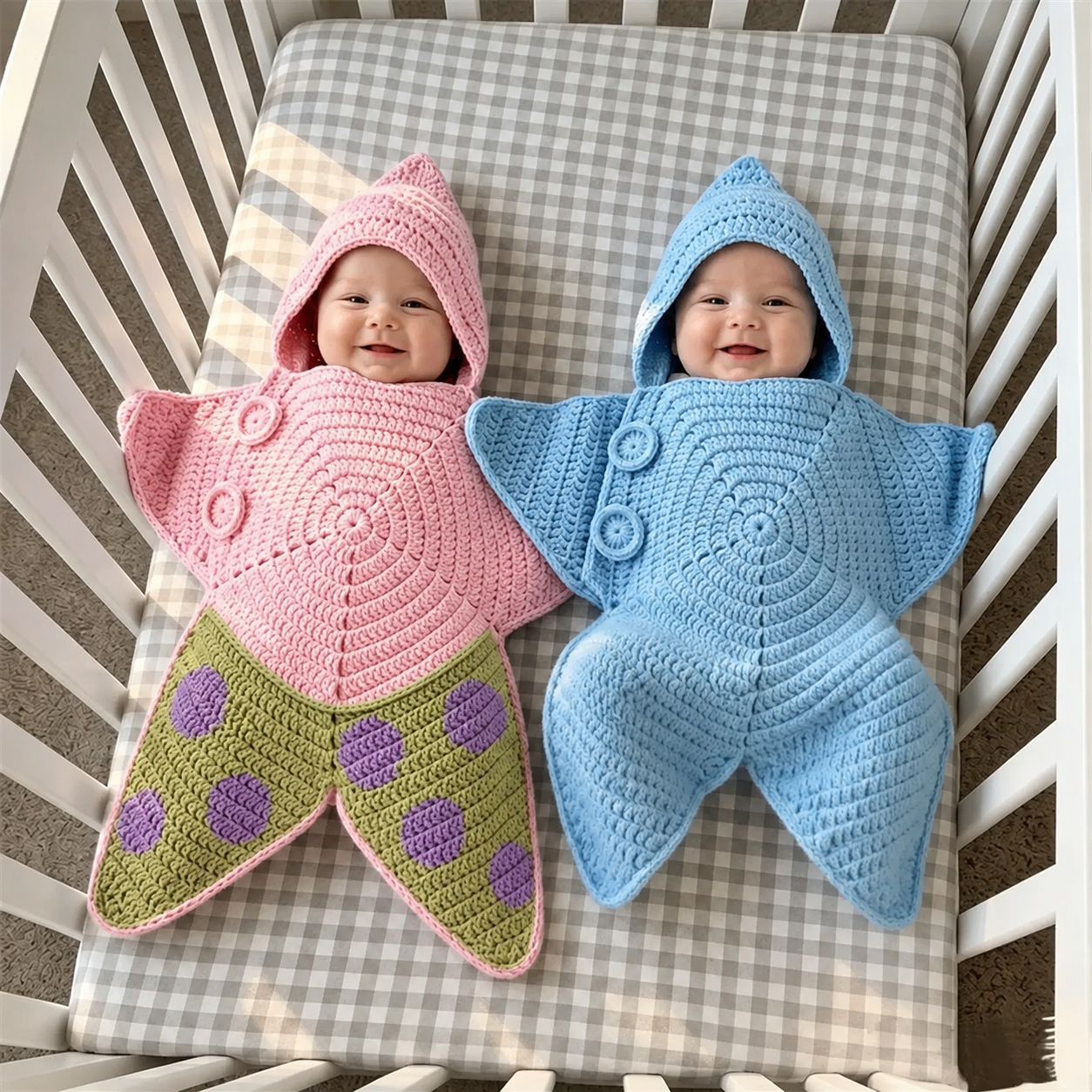 CozyStar – Soft & Handmade – Knitted Baby Jumpsuit with Star-Shaped Design