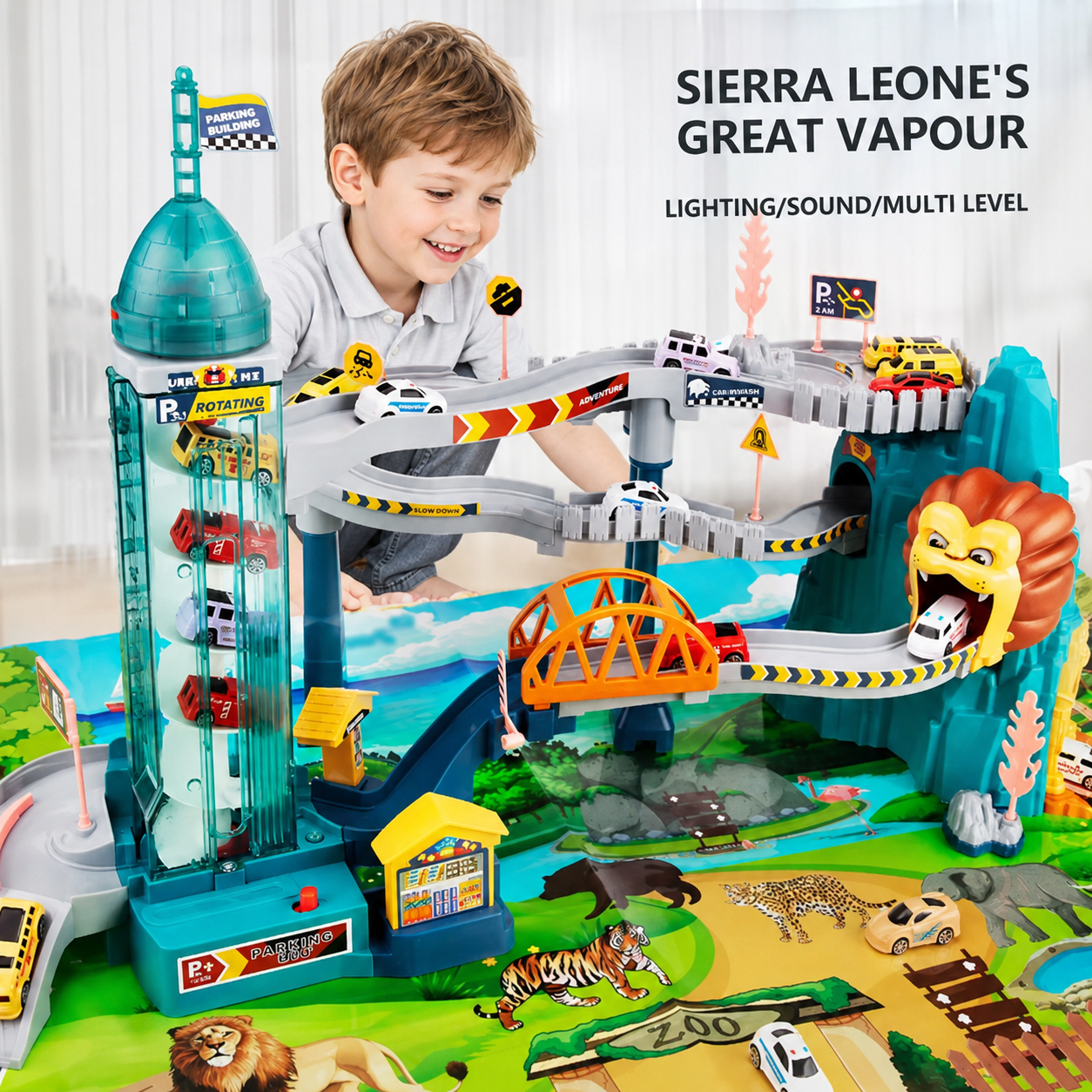 AutoWorld – Educational & Interactive – Electric Parking Garage Play Set