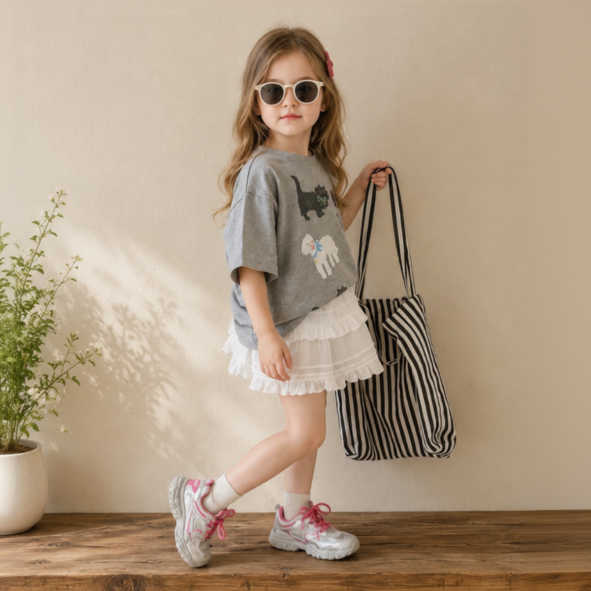 CatFun – Casual & Playful – Cat Print Oversized T-shirt