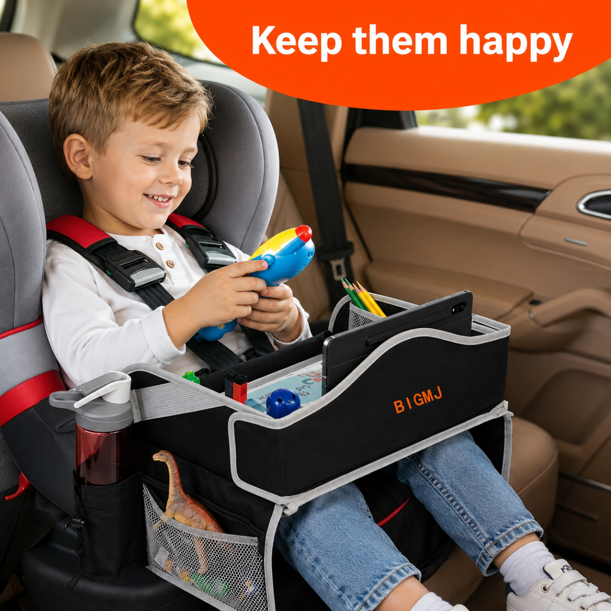 TravelBuddy – Car & Essentials – Foldable Travel Tray for Kids