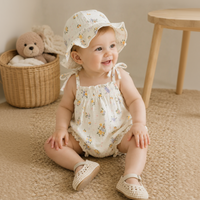Thumbnail for LittleBlossom – Summer Comfort & Style – Baby Sling Bodysuit with Hat
