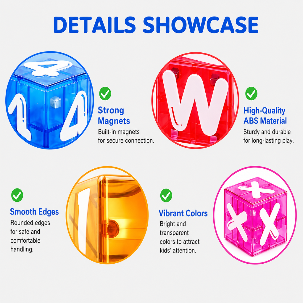 LearnCube – Educational & Interactive – Magnetic Letter and Math Cubes