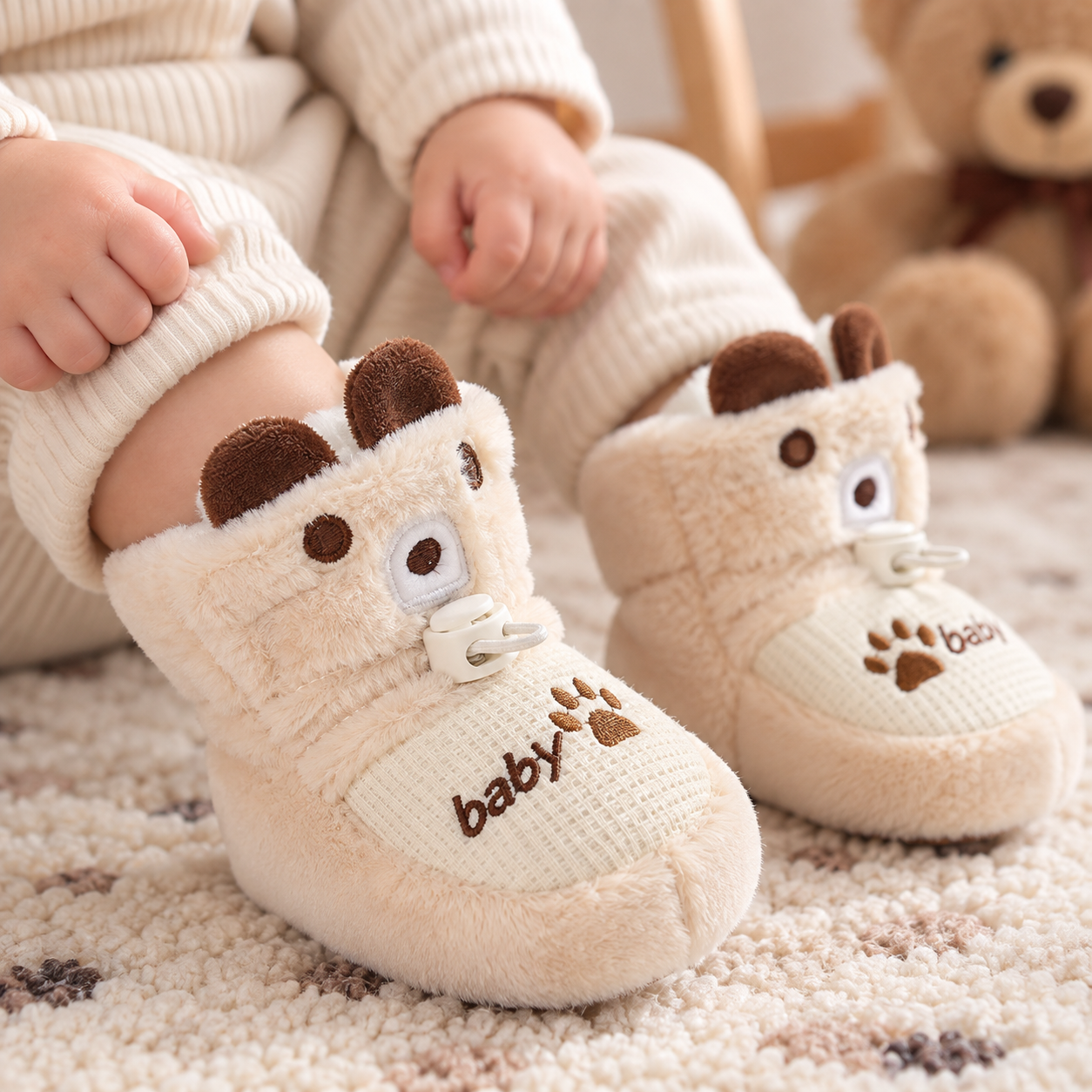 TinyBoots – Cozy & Comfortable – Plush Baby Shoes for Winter