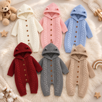 Thumbnail for SoftKnit – Warm & Cute – Knitted Baby Jumpsuit with Hood