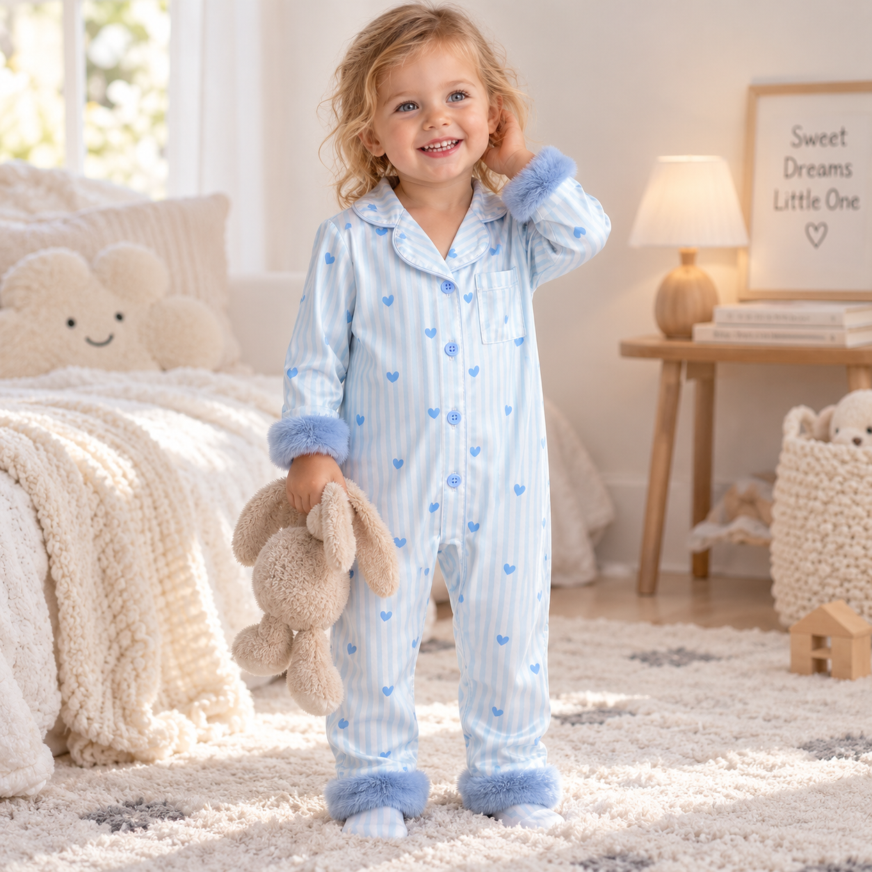 TinyLove – Soft & Warm – Baby Jumpsuit with Heart Print and Plush Details