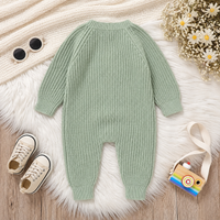 Thumbnail for CozyHedge – Soft & Warm – Knitted Baby Jumpsuit with Hedgehog Print