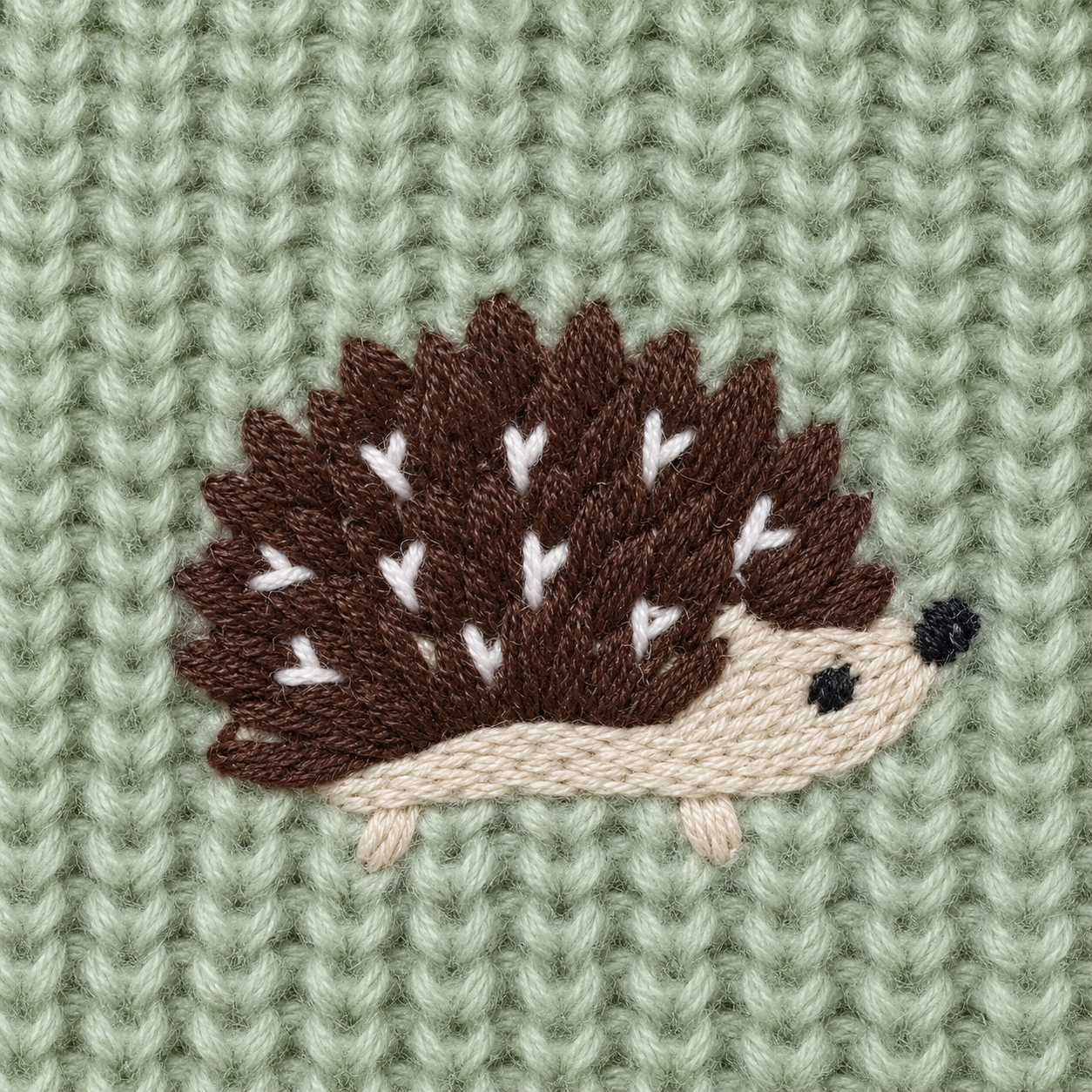 CozyHedge – Soft & Warm – Knitted Baby Jumpsuit with Hedgehog Print