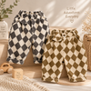 RetroBloom – Comfortable & Playful – Kids' Pants with an Argyle Pattern