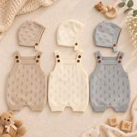 Thumbnail for MiniCozy – Soft & Comfortable – Knitted Baby Overalls with a Little Hat
