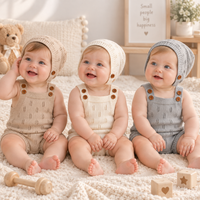Thumbnail for MiniCozy – Soft & Comfortable – Knitted Baby Overalls with a Little Hat