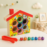 Thumbnail for HoneyHive – Montessori & Educational – Wooden Bee Sorting Game