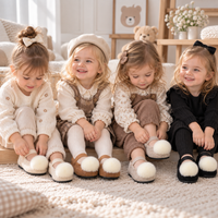 Thumbnail for SoftSteps –  Warm & Soft – Girls' Shoes with a Plush Pom-Pom
