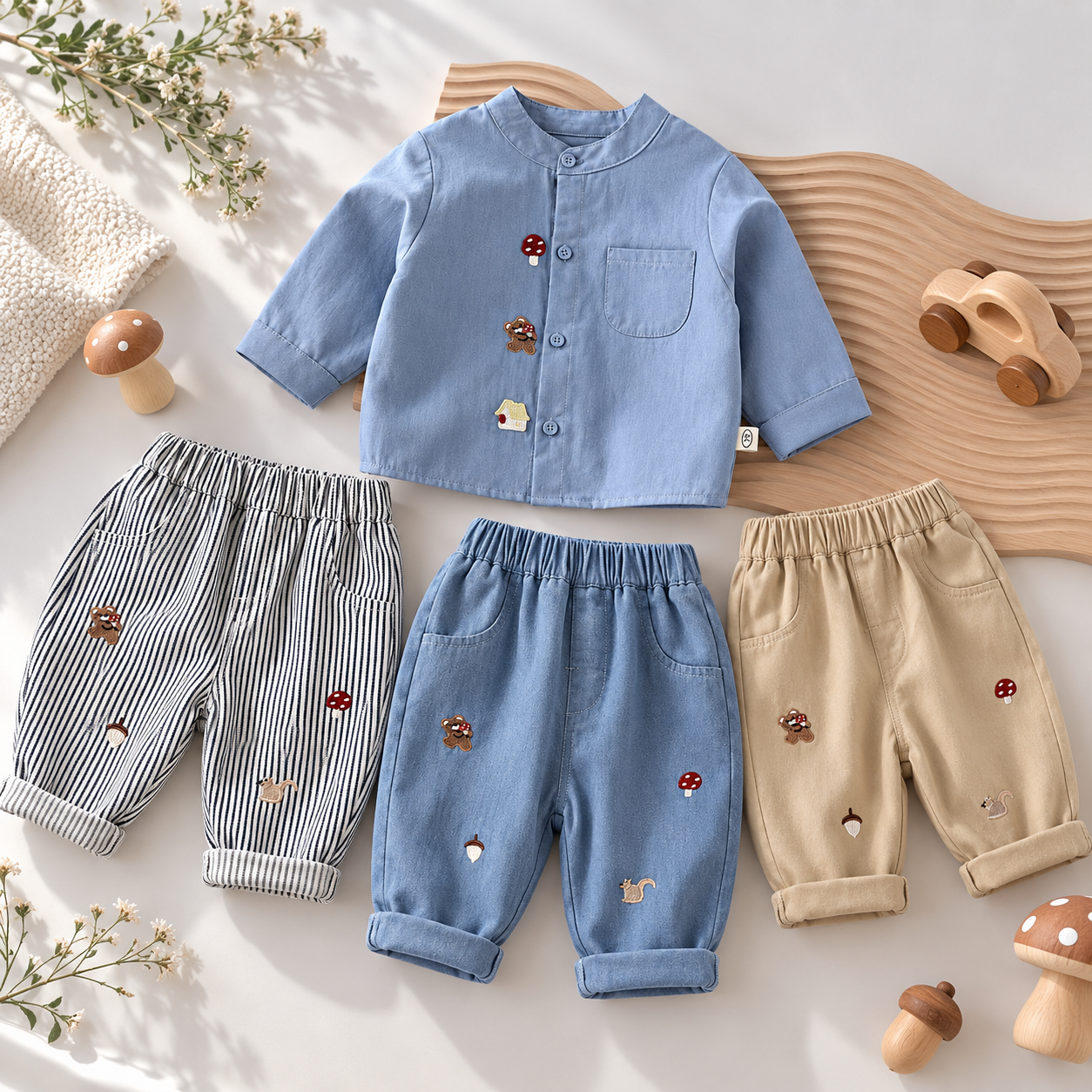 LittlePatch – Soft & Comfortable – Kids' Pants with Embroidered Details