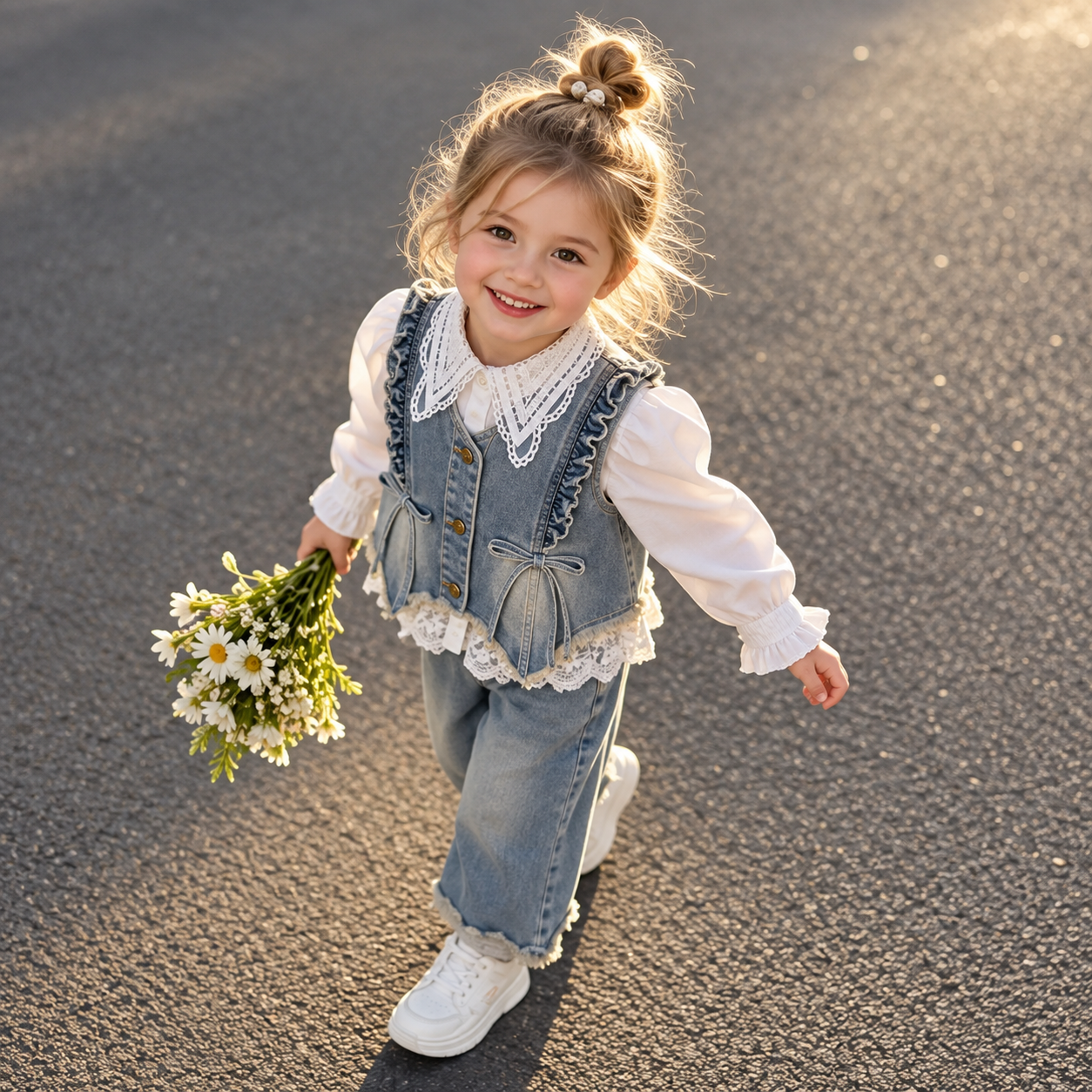 DenimBelle – Trendy & Cute – 3-Piece Kids' Set in Denim