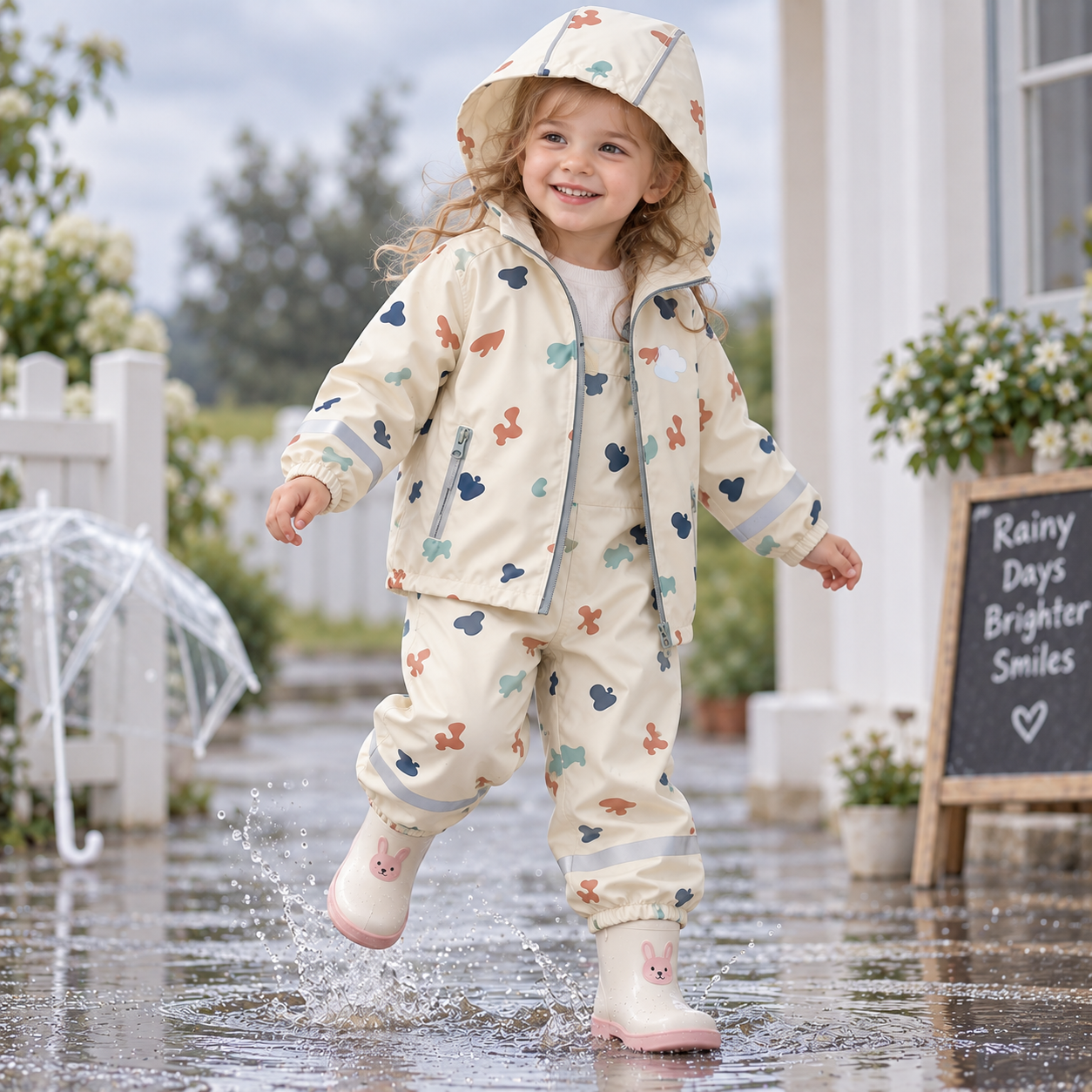 TinyBreeze – Waterproof & Comfortable – Children's Raincoat and Rain Pants Set