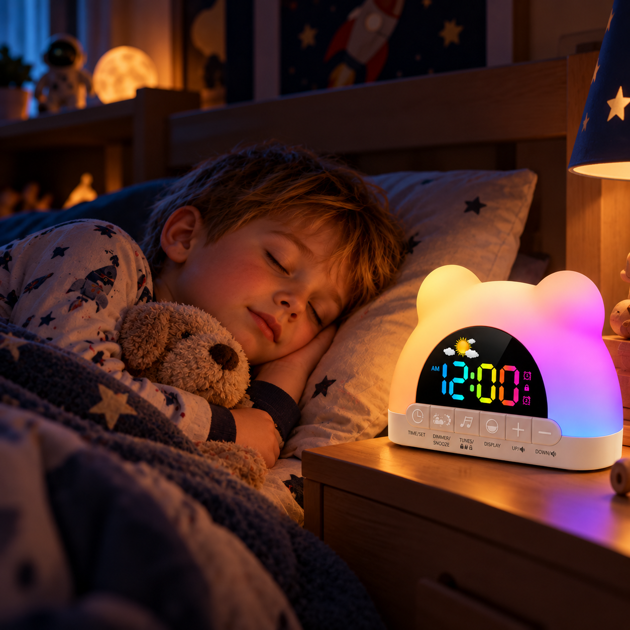 TinySunrise – Gentle & Functional – Digital Alarm Clock with Sunrise Light