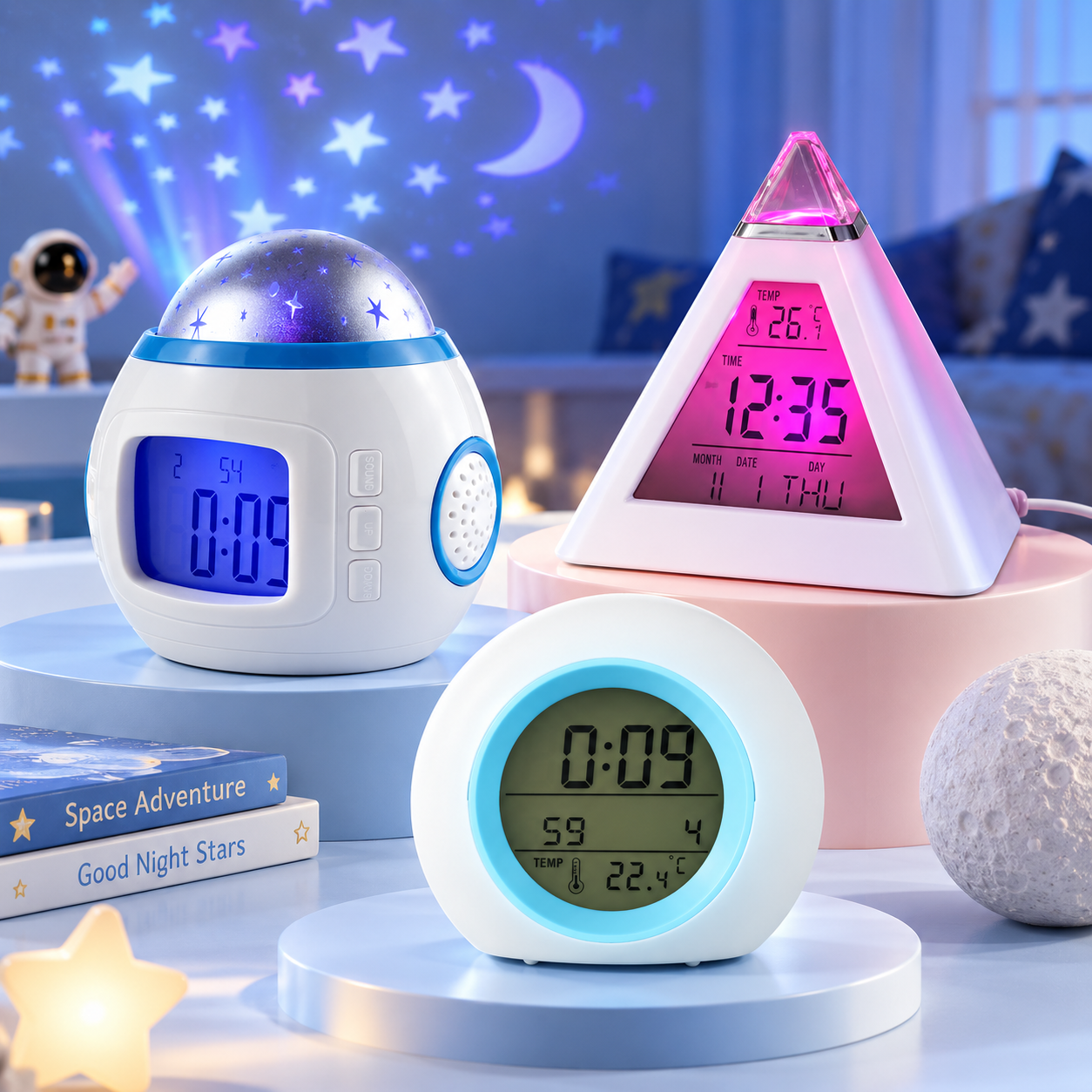 ColorTime – Colorful & Multifunctional – Digital Children's Alarm Clock with Night Light