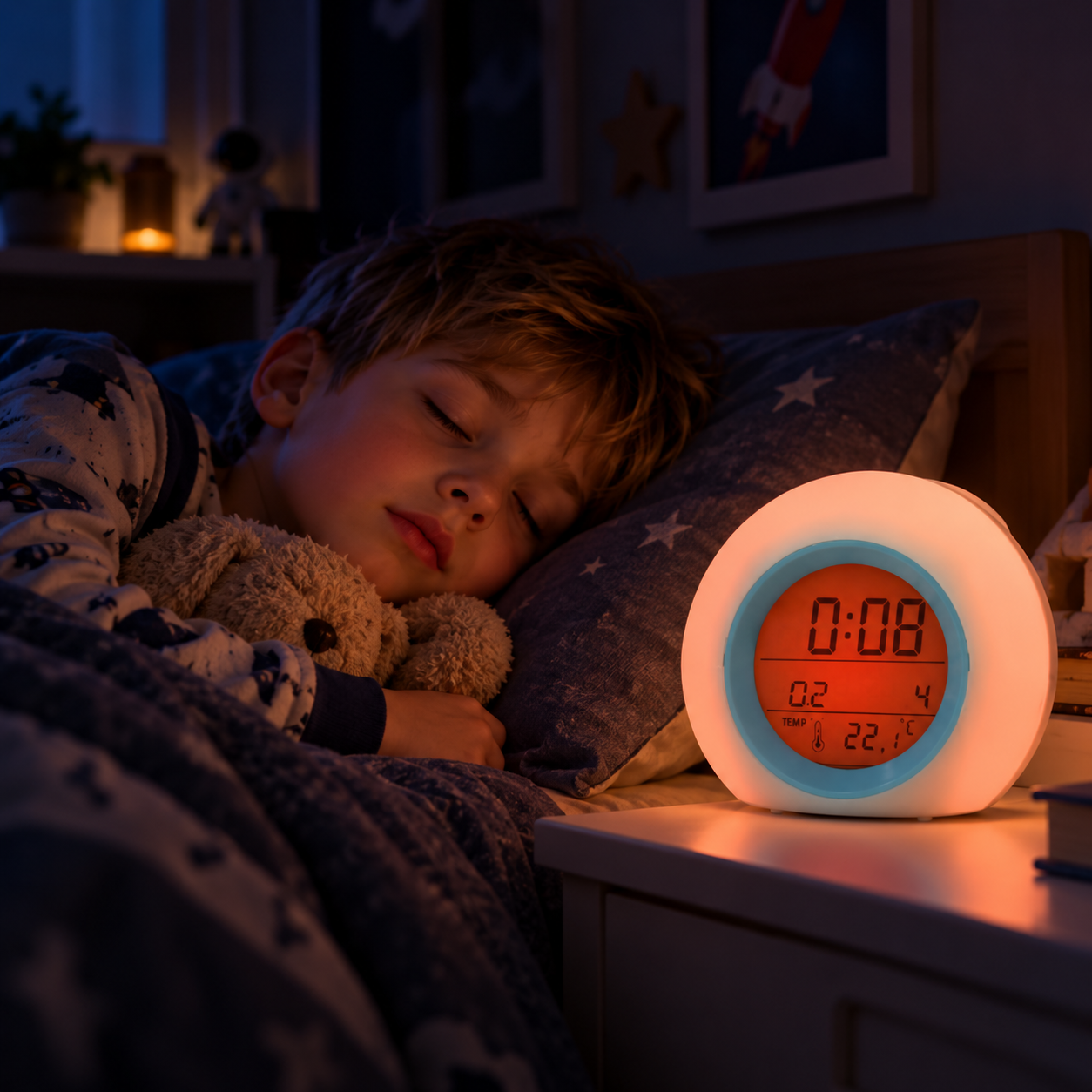 ColorTime – Colorful & Multifunctional – Digital Children's Alarm Clock with Night Light