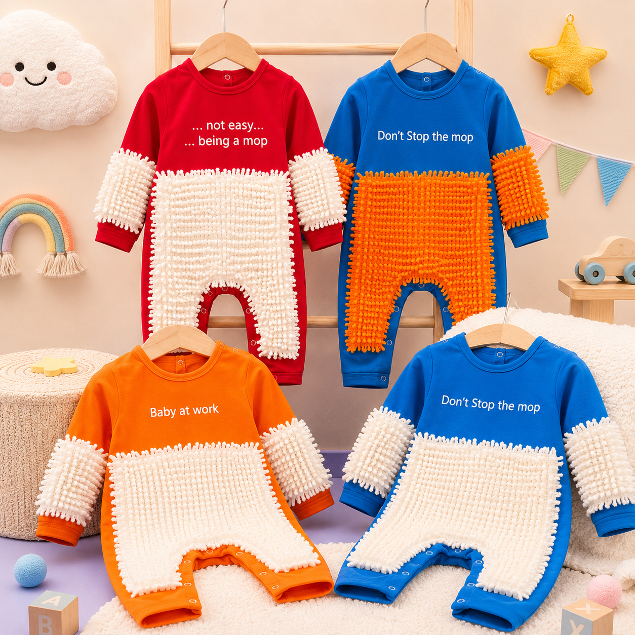 TinyCleaner – Soft & Practical – Baby Jumpsuit for Crawling and Playing