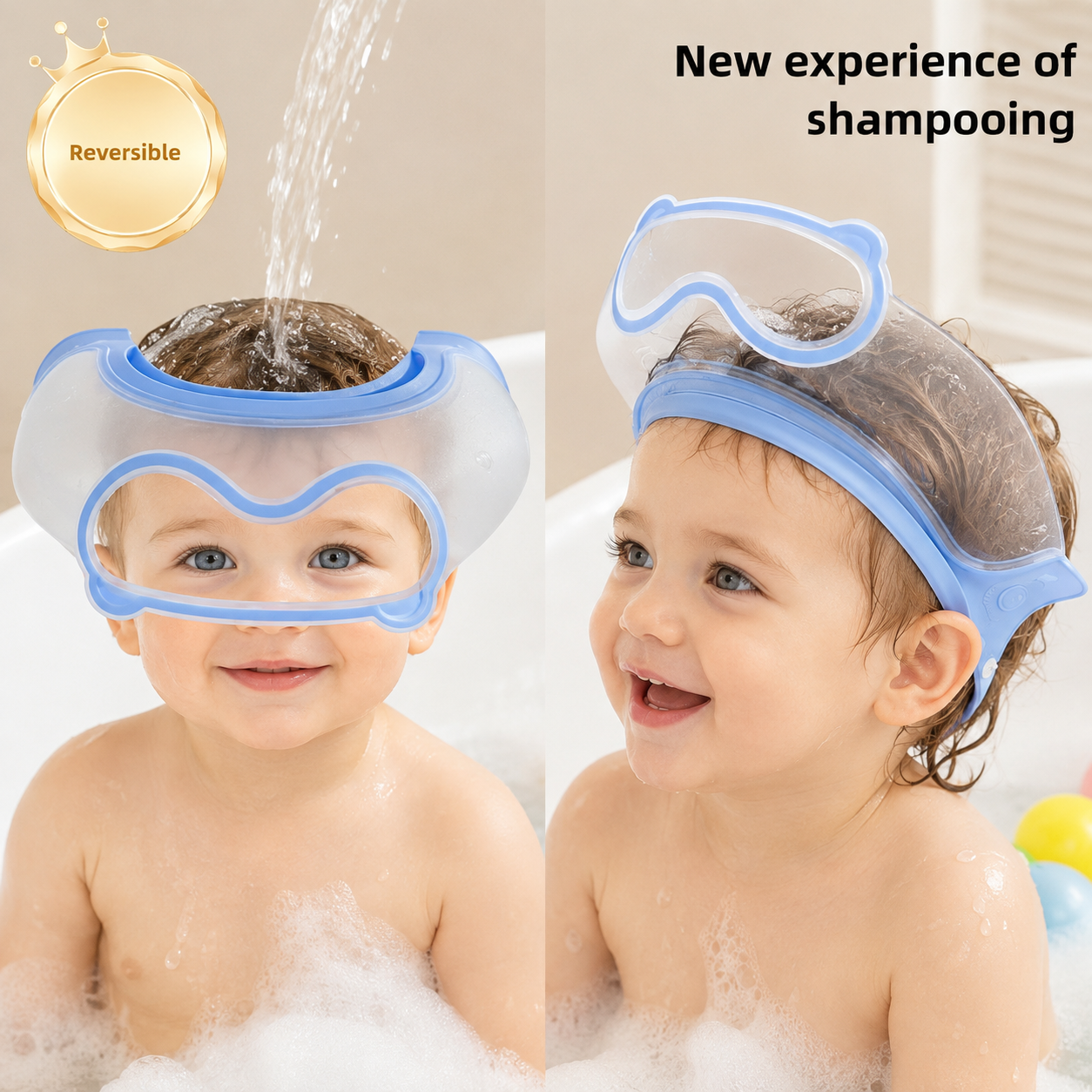 SplashGuard – Comfortable & Practical – Baby Shower Cap with Face Protection
