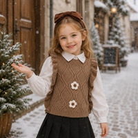 Thumbnail for LittlePetal – Cute & Comfortable – Sleeveless Girls' Cardigan with Flowers