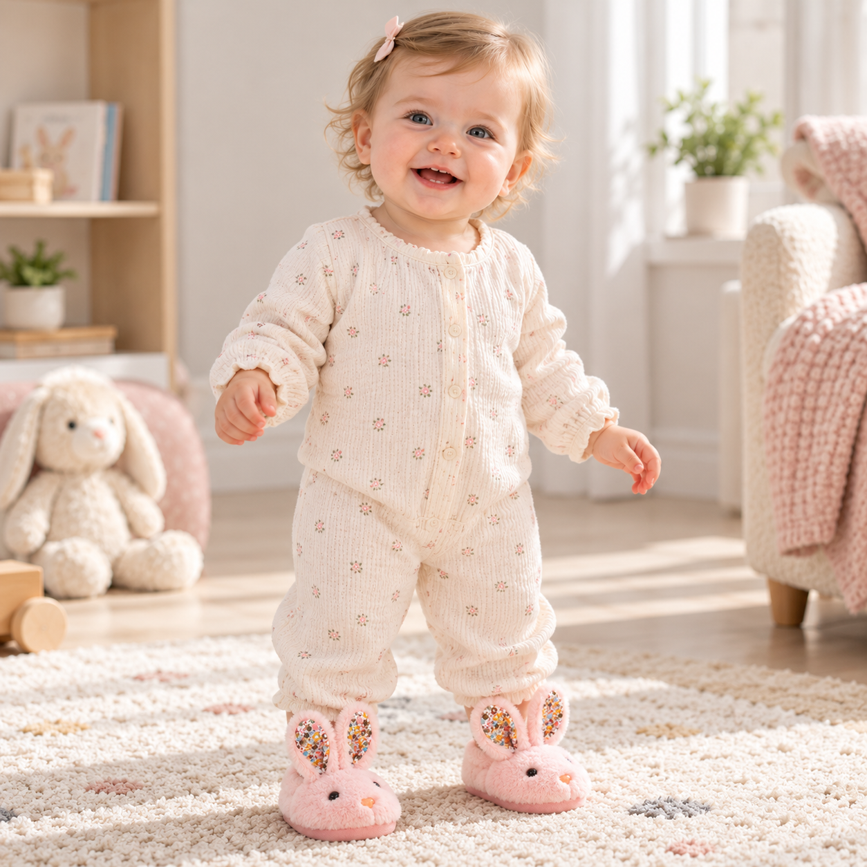 BunnyToes – Soft & Warm – Plush Rabbit Slippers