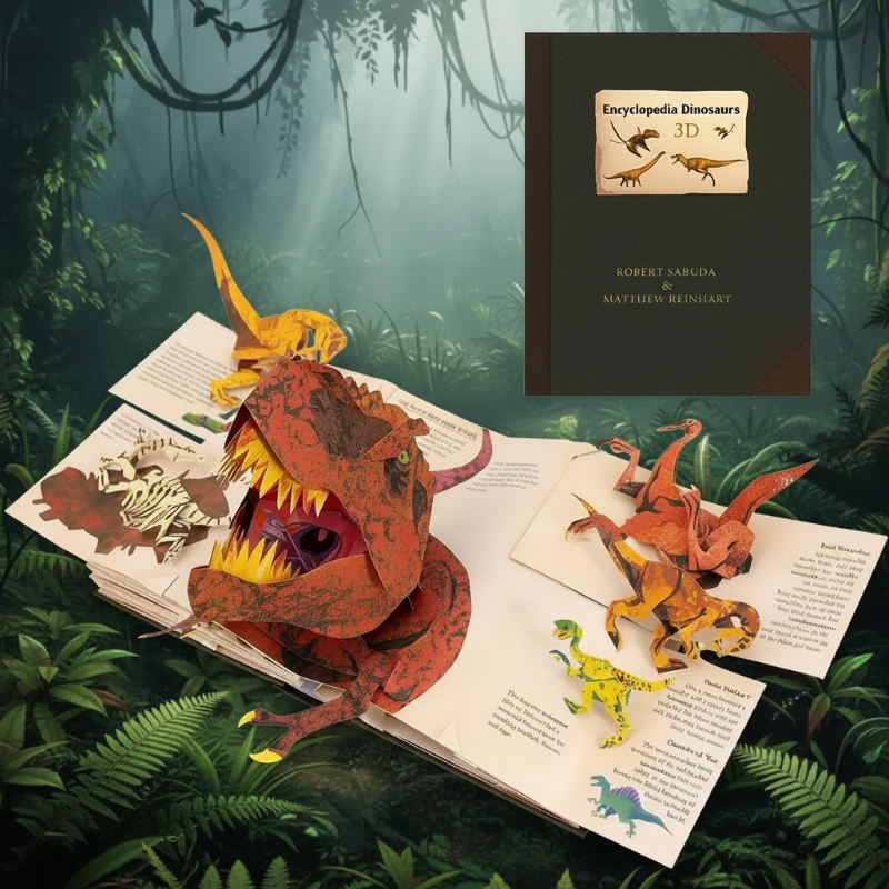 JurassicKids – Exciting & Educational – 3D Dinosaur Encyclopedia Pop-Up Book