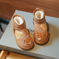 Thumbnail for Mini Fashion - Suede Brown Ankle Boot with Bears