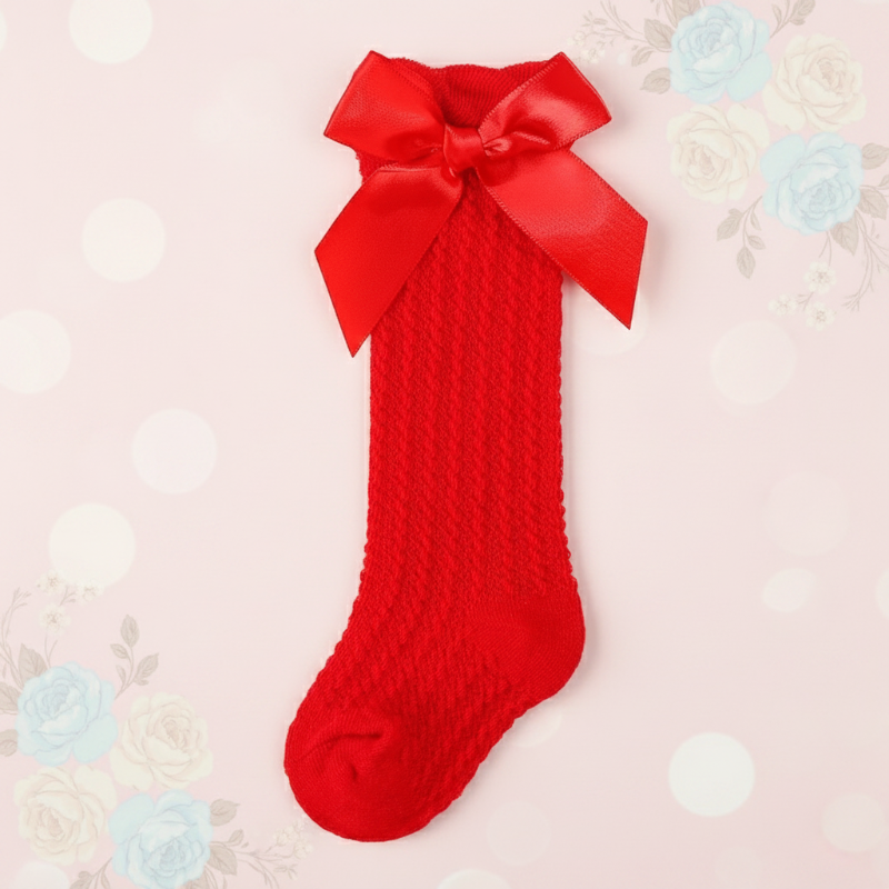 LittleCharm – Soft & Stylish – Girls' Knee-High Socks with a Bow