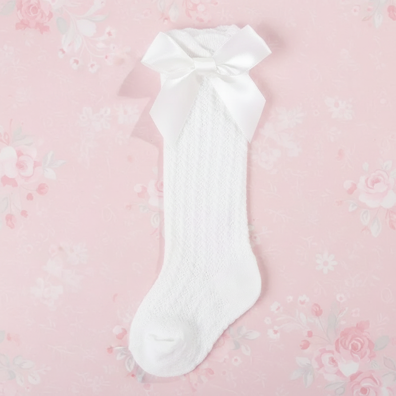 LittleCharm – Soft & Stylish – Girls' Knee-High Socks with a Bow