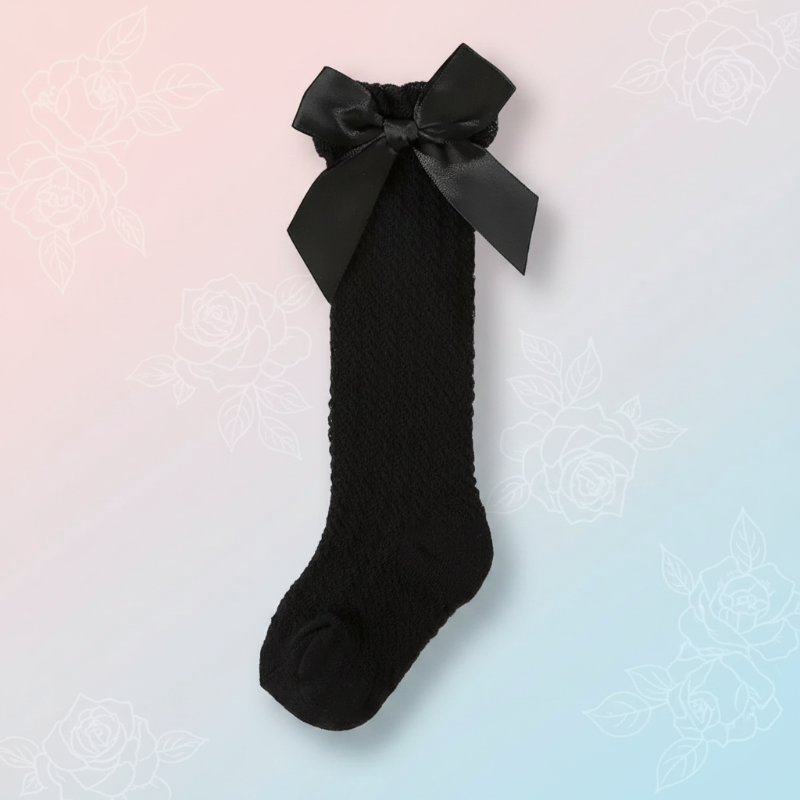 LittleCharm – Soft & Stylish – Girls' Knee-High Socks with a Bow
