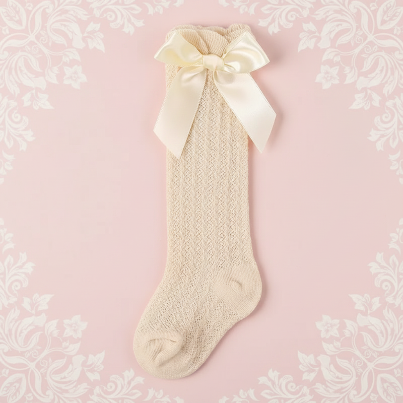 LittleCharm – Soft & Stylish – Girls' Knee-High Socks with a Bow
