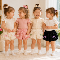 Thumbnail for LovelyBloom – Soft & Cute – Kids' Shorts with Ruffles and a Bow