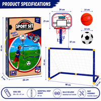 Thumbnail for Kids Ball Games - Double Fun - Soccer & Basketball Toy Set