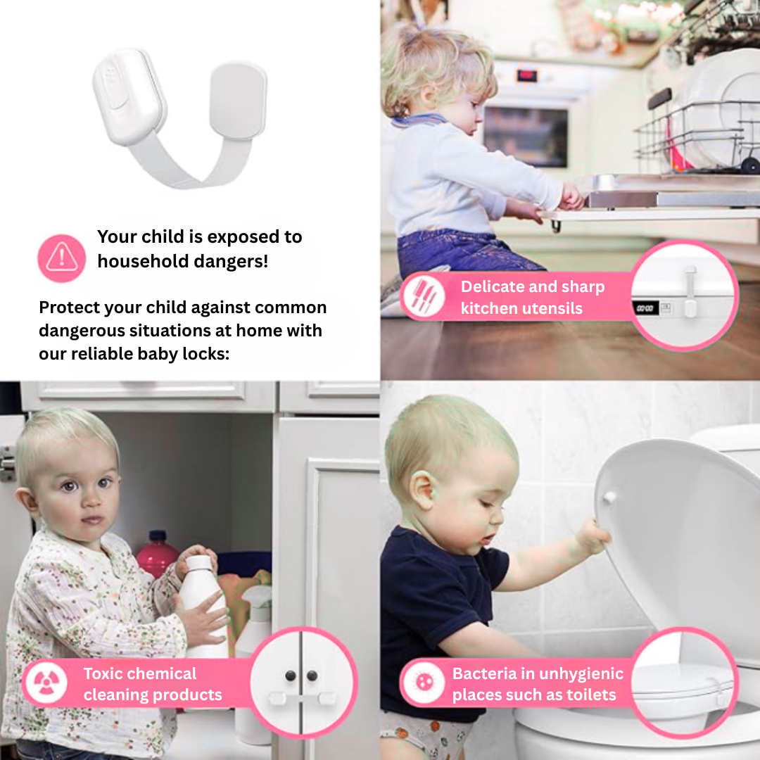 Milo & Moon – Invisible Safety – Childproof Cabinet & Drawer Locks (8 pieces)
