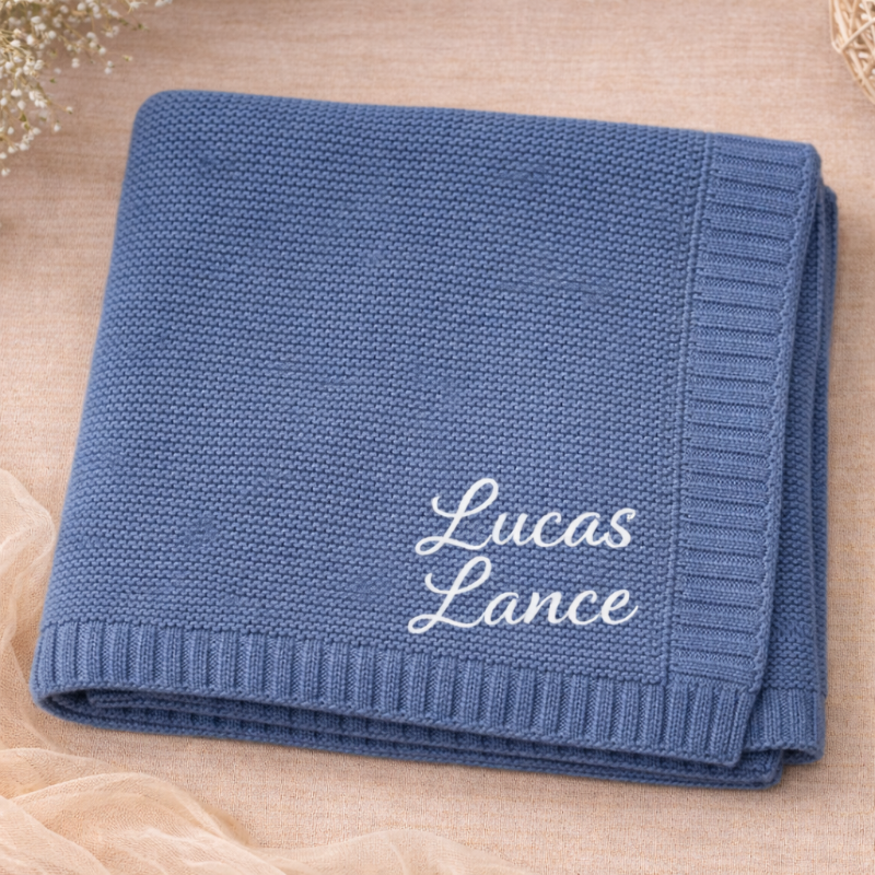 Personalized Baby Blanket – Soft & Unique – Personalized Embroidered Cotton Blanket