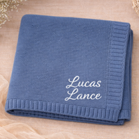 Thumbnail for Personalized Baby Blanket – Soft & Unique – Personalized Embroidered Cotton Blanket