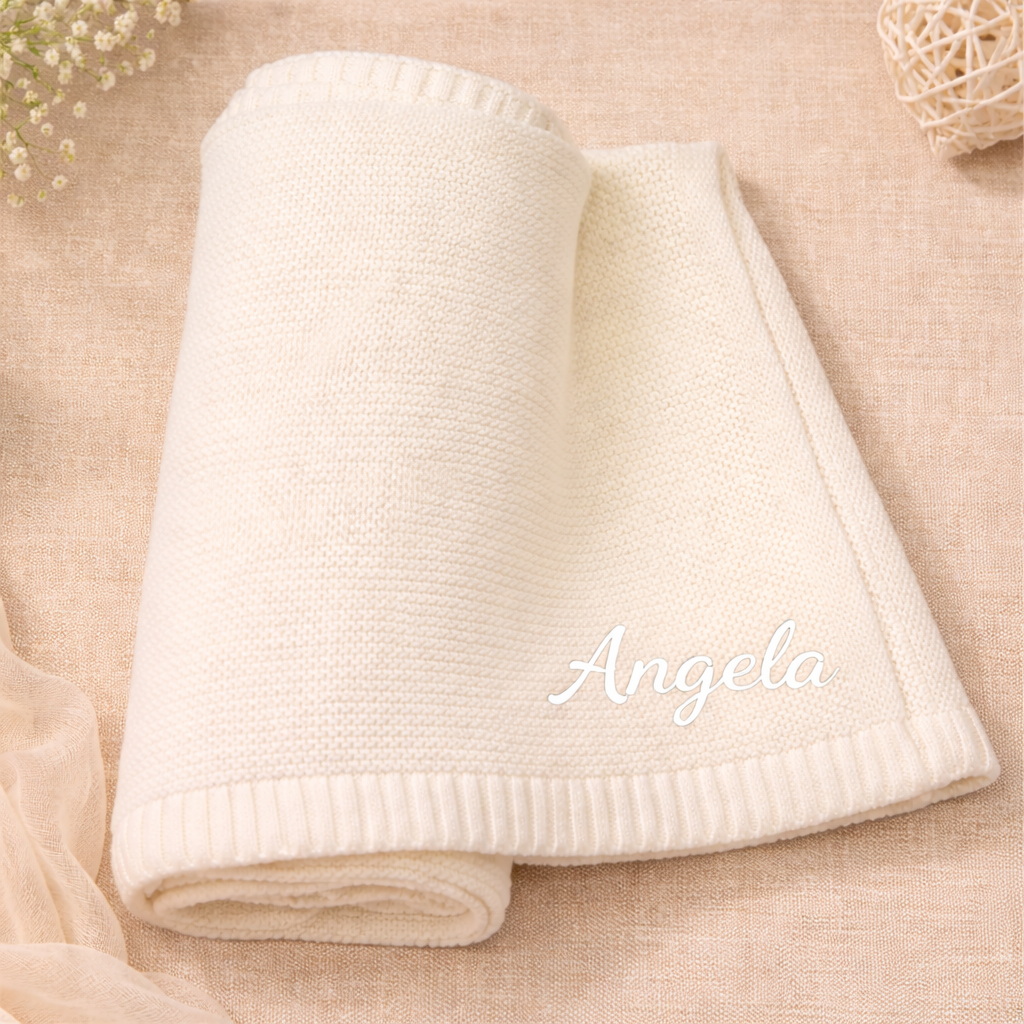 Personalized Baby Blanket – Soft & Unique – Personalized Embroidered Cotton Blanket