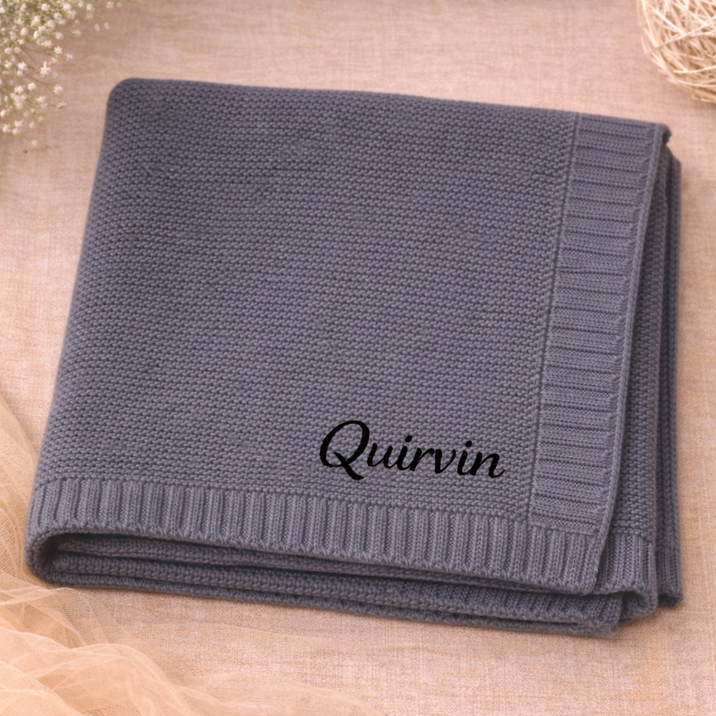 Personalized Baby Blanket – Soft & Unique – Personalized Embroidered Cotton Blanket