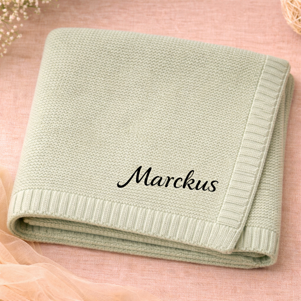 Personalized Baby Blanket – Soft & Unique – Personalized Embroidered Cotton Blanket