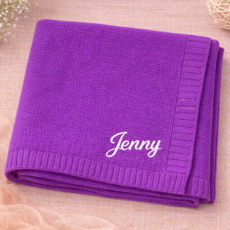 Personalized Baby Blanket – Soft & Unique – Personalized Embroidered Cotton Blanket