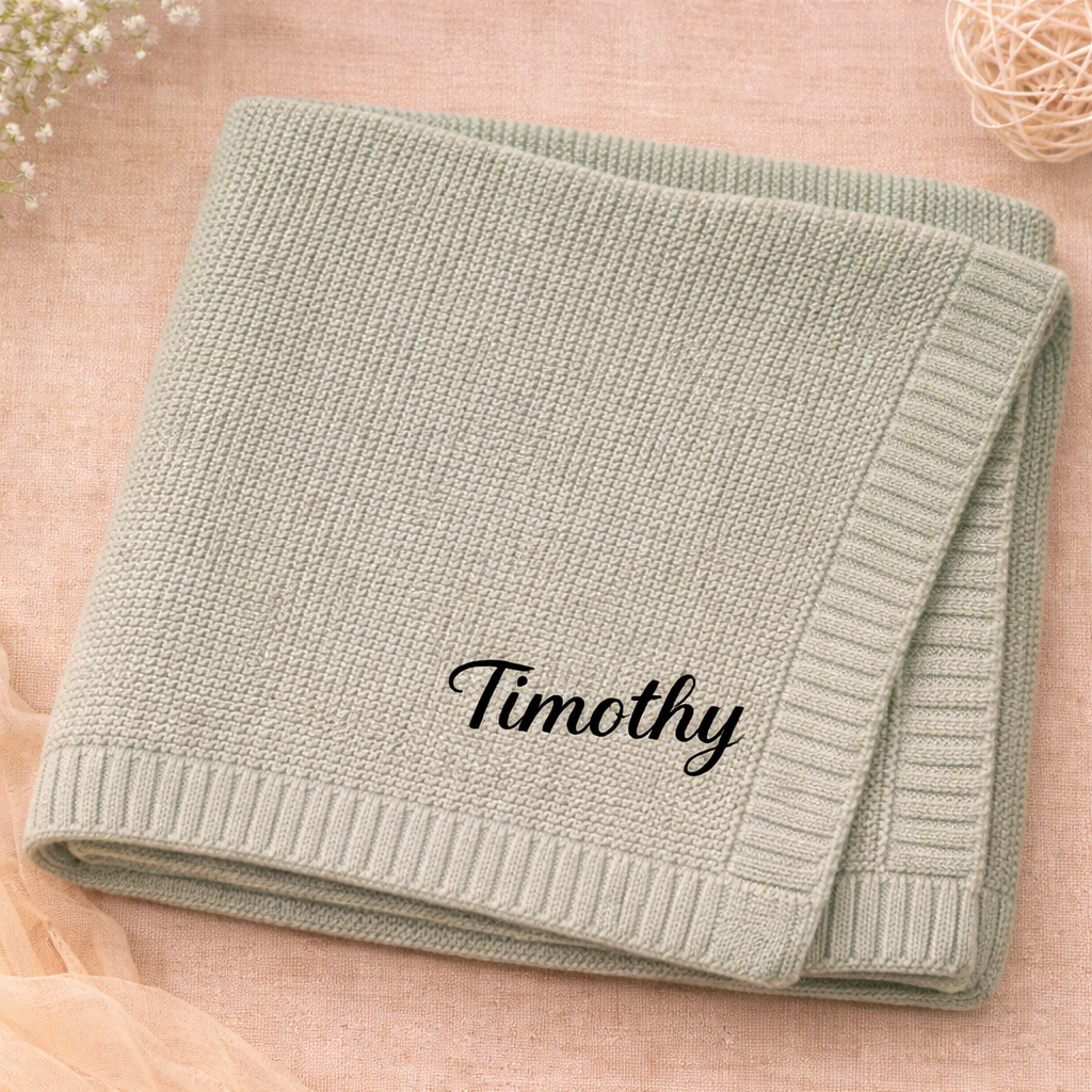 Personalized Baby Blanket – Soft & Unique – Personalized Embroidered Cotton Blanket