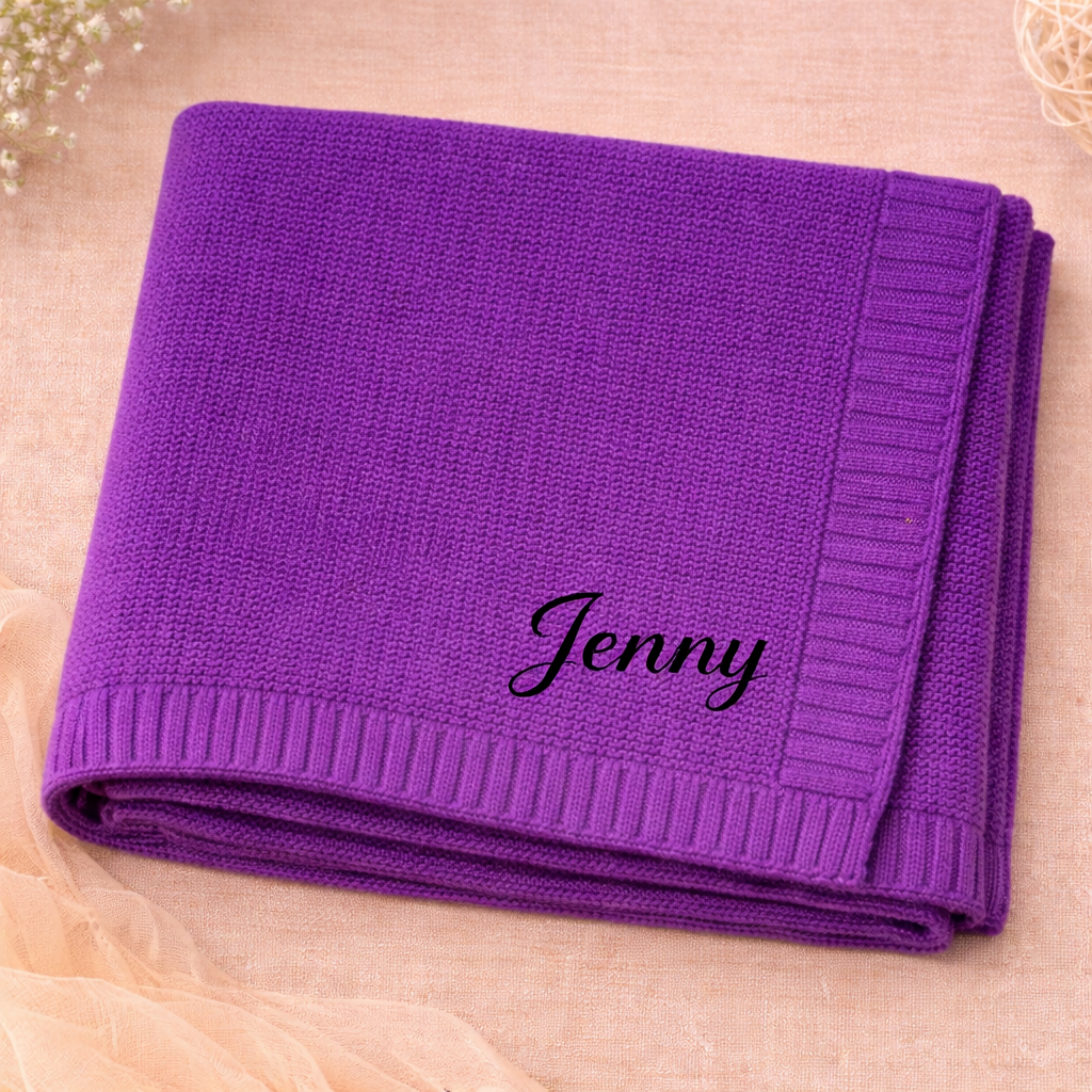 Personalized Baby Blanket – Soft & Unique – Personalized Embroidered Cotton Blanket