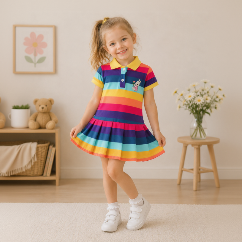 RainbowBabe – Fresh & Colorful – Kids' Polo Dress