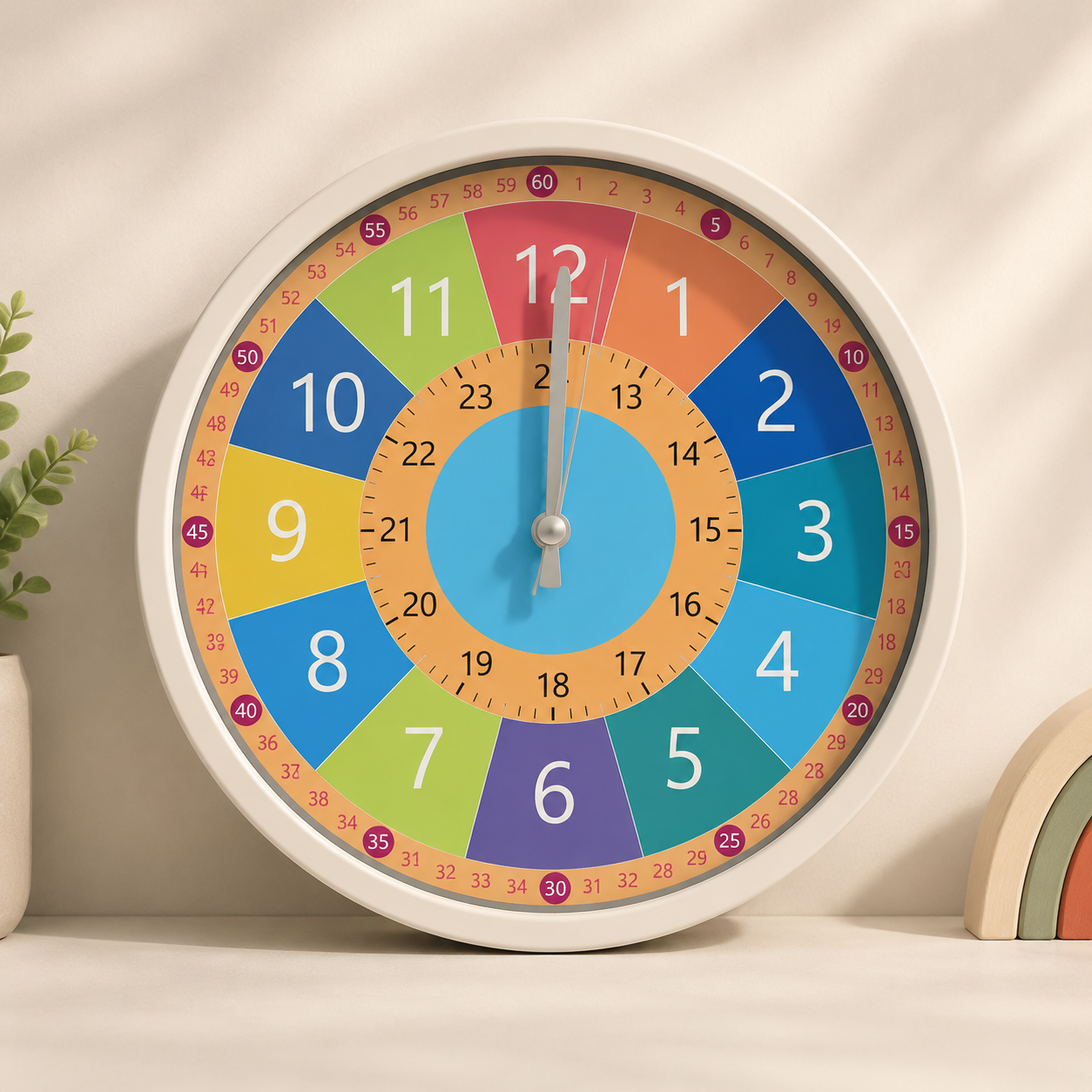 ChildrenTime – Independent & Quiet - Educational Children's Wall Clock